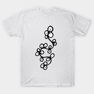 Abstract Flower Line Art T-Shirt